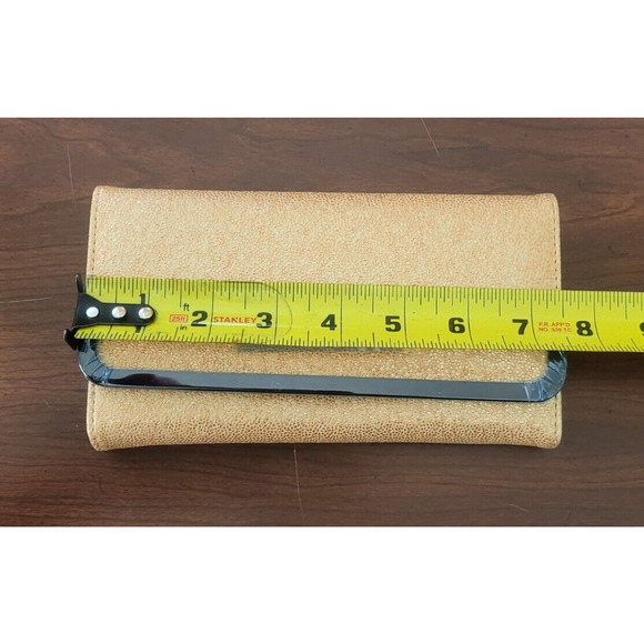 Damsel In Defense Daphne Gold Sparkle RFID Clutch Wallet NEW Soft Shelly 7.5x4 - Picture 7 of 9